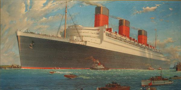 Queen Mary White Star Lines ship print