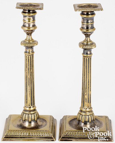 PAIR OF ENGLISH GEORGIAN BRASS