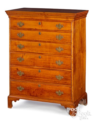 NEW ENGLAND CHIPPENDALE MAPLE SEMI TALL 30eda5