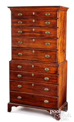 NEW ENGLAND CHIPPENDALE MAPLE CHEST 30edaf