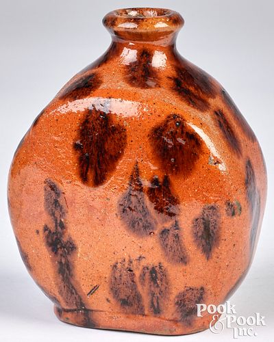 REDWARE BOTTLE, 19TH C.Redware bottle,