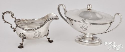 ENGLISH SILVER GRAVY BOAT AND SAUCE 30edf6