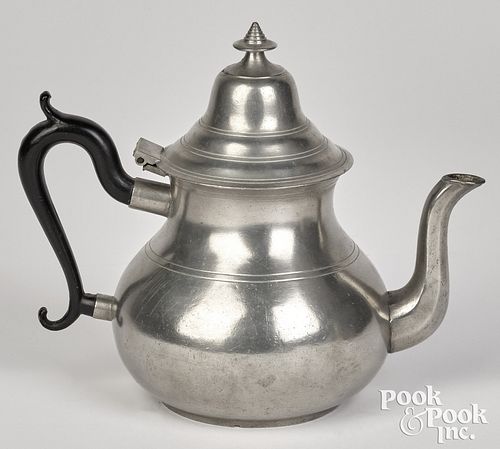 BEVERLY, MASSACHUSETTS PEWTER TEAPOT,