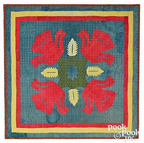 APPLIQU YOUTH QUILT LATE 19TH 30ee71