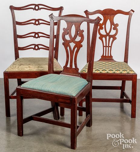 TWO COUNTRY CHIPPENDALE DINING CHAIRSTwo