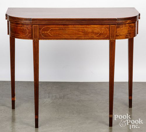 FEDERAL INLAID MAHOGANY CARD TABLE  30ee7d