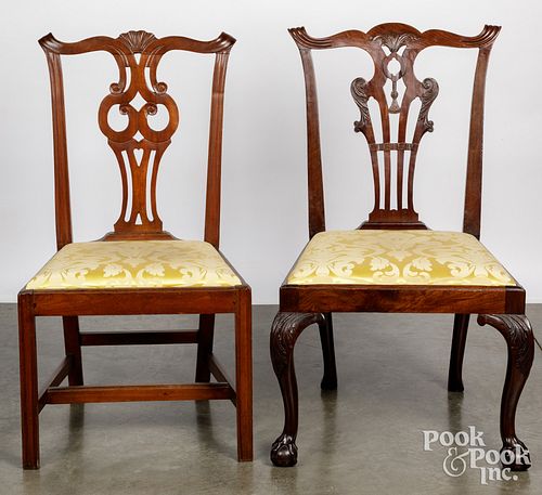 TWO CHIPPENDALE MAHOGANY DINING 30ee8f