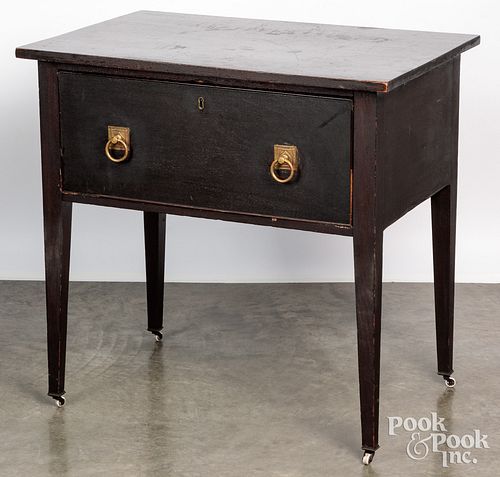 STAINED PINE WORK TABLE, LATE 19TH