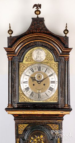 GEORGIAN JAPANNED TALL CASE CLOCK  30ee99