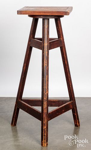 UNUSUAL REVOLVING PINE PEDESTAL,