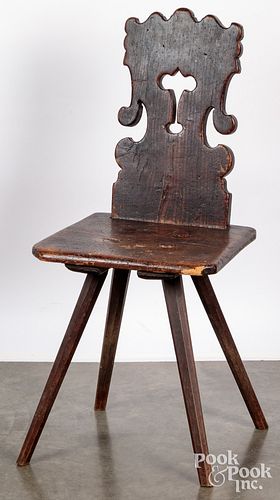 MORAVIAN SPLAY LEG CHAIR, 18TH