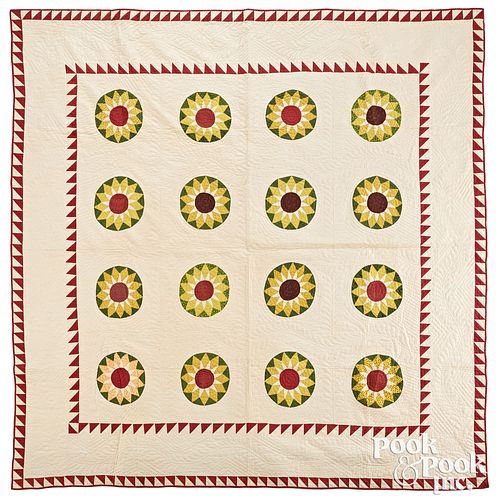 SLASHED STAR QUILT 19TH C Slashed 30eeff