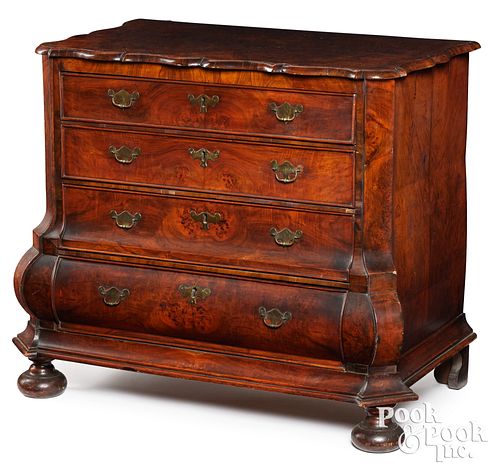 ITALIAN BURL WALNUT CHEST OF DRAWERS  30ef1d