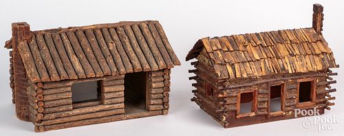 TWO LOG CABIN HOUSE MODELS 19TH 20TH 30ef34