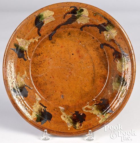 REDWARE SHALLOW BOWL 19TH C Redware 30ef57