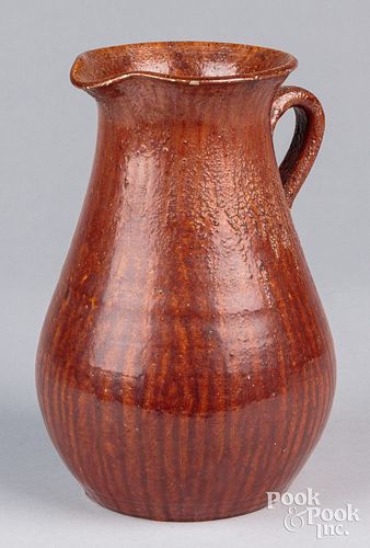 REDWARE PITCHER, EARLY 20TH C., WITH