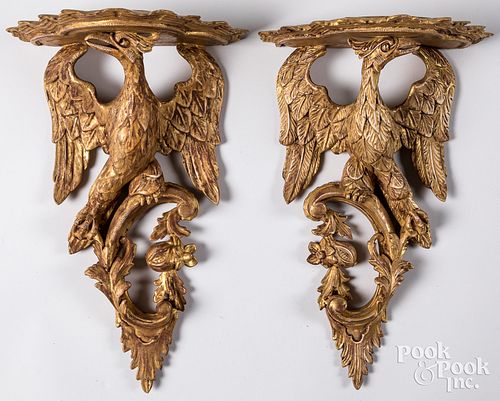 PAIR OF CONTEMPORARY RESIN EAGLE