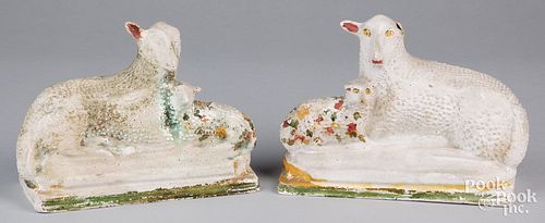 PAIR OF PENNSYLVANIA PAINTED CHALKWARE