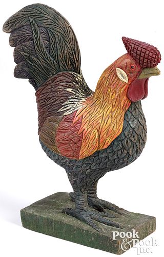 LARGE AMERICAN POLYCHROME ROOSTER 30f040