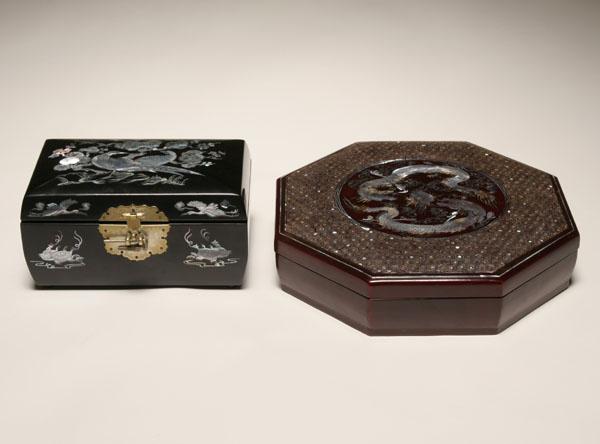 Two Asian boxes with mother of pearl 4e4d6