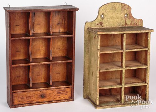 TWO HANGING CABINETS, CA. 1900,