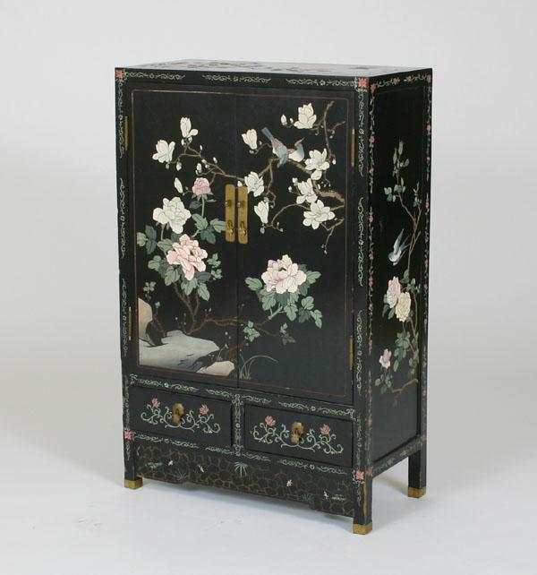 Asian lacquered cabinet embossed 4e4d8