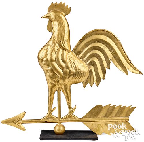 GILDED SWELL-BODIED COPPER ROOSTER