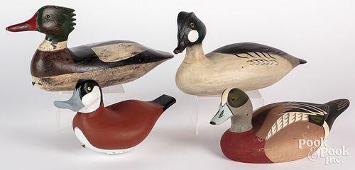 FOUR VIRGINIA CARVED AND PAINTED DUCK