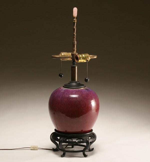 Chinese porcelain lamp; vintage