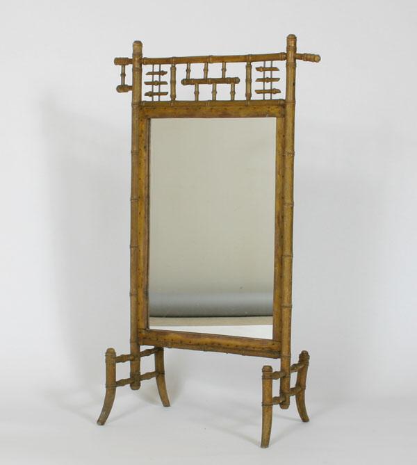 Faux bamboo firescreen/mirror;