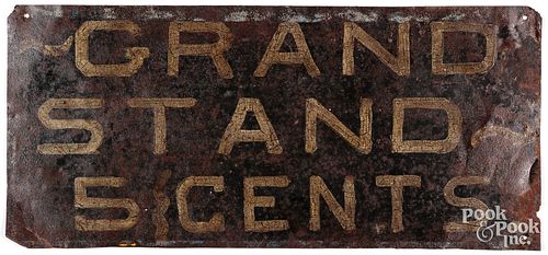 PAINTED TIN SIGN, WITH LATER INSCRIPTION