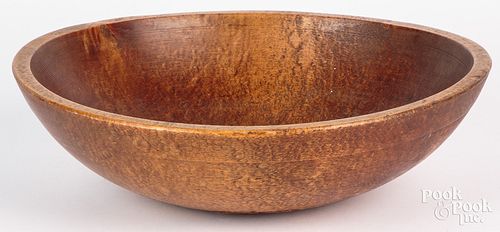 BURL BOWL, 19TH C., 4" H., 14"