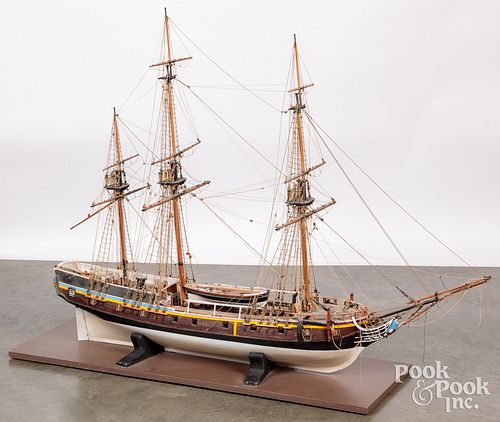 FRIGATE SAIL SHIP MODEL, 38" H.,