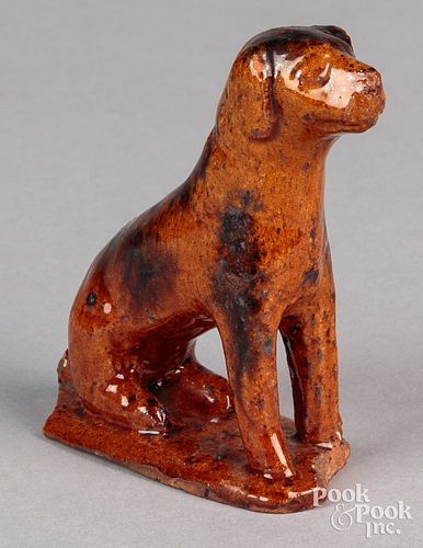 PENNSYLVANIA REDWARE DOG MID 19TH 30f11c