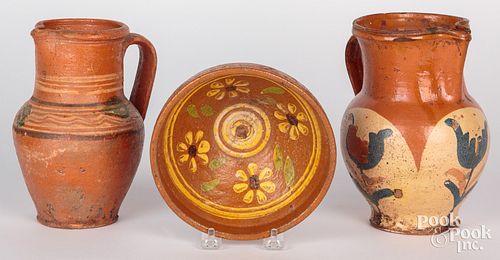 THREE EUROPEAN PIECES OF REDWARE  30f134