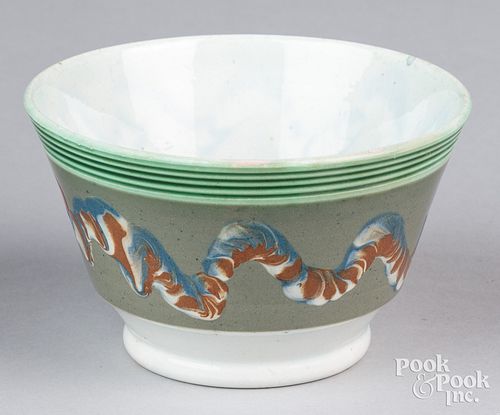 MOCHA BOWL 19TH C WITH EARTHWORM 30f14f