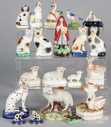 LARGE GROUP OF STAFFORDSHIRE FIGURES,