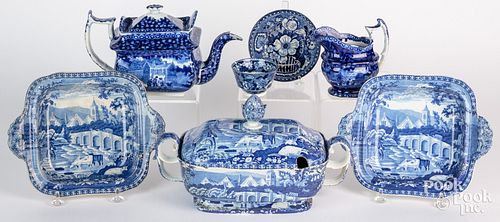 GROUP OF HISTORIC BLUE STAFFORDSHIRE,