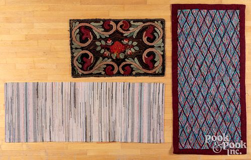 TWO HOOKED RUGS 19TH AND 20TH 30f18f