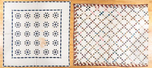 TWO PATCHWORK QUILTS, EARLY 20TH