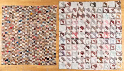 TWO PENNSYLVANIA PATCHWORK QUILTS,