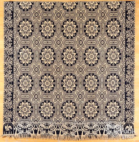 INDIANA JACQUARD COVERLET, DATED