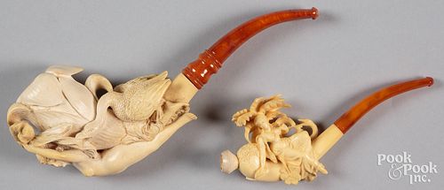 LARGE CARVED MEERSCHAUM PIPE CA  30f1dc