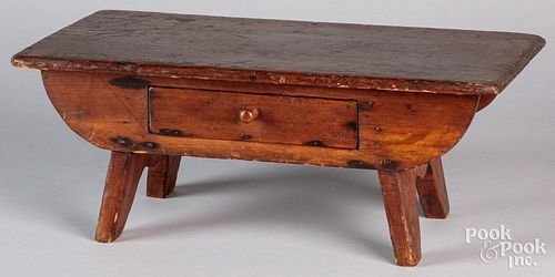 PINE FOOTSTOOL 19TH C WITH DRAWERPine 30f21d