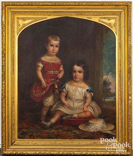 LARGE VICTORIAN OIL ON CANVAS PORTRAITLarge 30f236