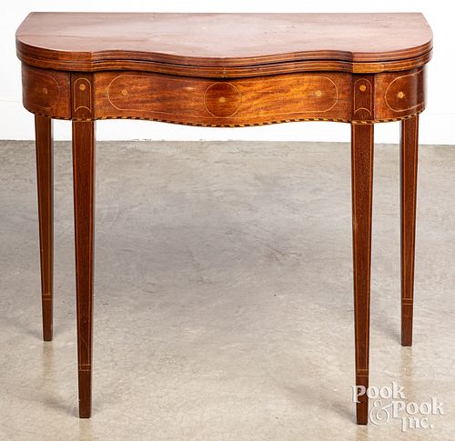 FEDERAL INLAID MAHOGANY CARD TABLE,