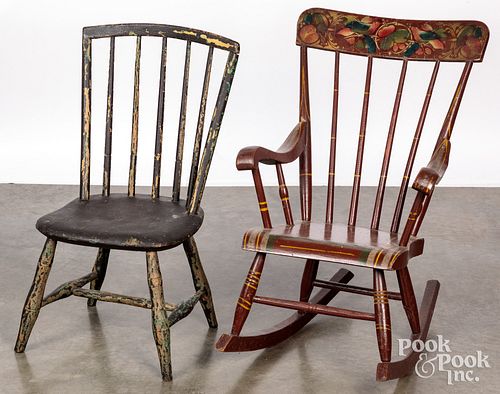 TWO CHILDS CHAIRS, 19TH C.Two childs