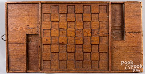CARVED OAK GAMEBOARD, LATE 19TH