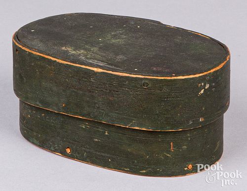 SMALL PAINTED BENTWOOD BOX 19TH 30f29f