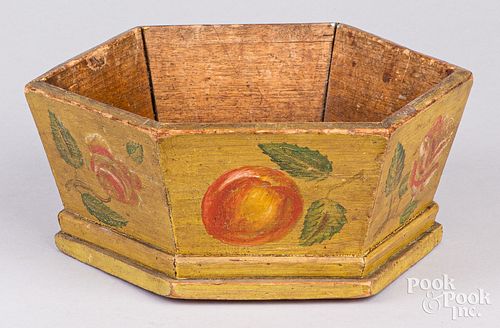 PAINTED PINE APPLE BOX, 19TH C.Painted